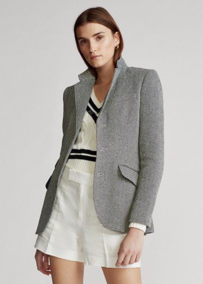 Blazer Polo Ralph Lauren Mujer Grises / Creme - Herringbone - TPCNG4198